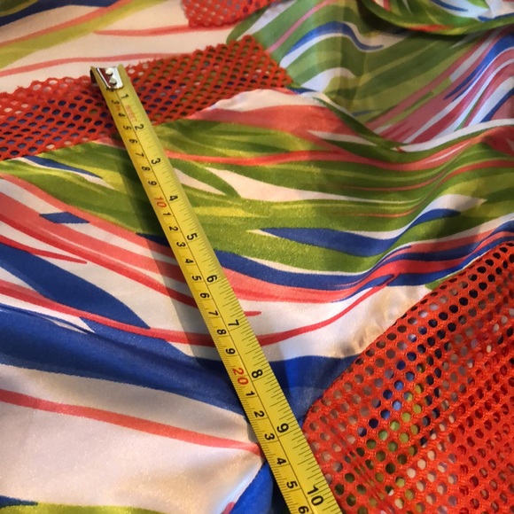 💙 dianaira Silk open lightweight abstract print open over blouse, mesh look - Picture 6 of 6